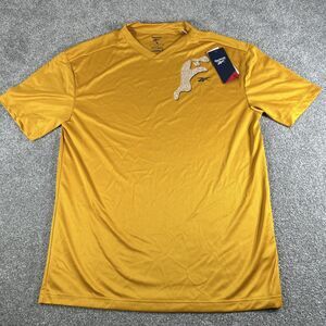 Reebok Speedwick Logo Men's Size Small T Shirt USA New NWT Yellow Gold Athletic